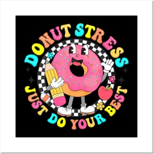 Groovy Donut Stress Best Test Day Teachers Kids Posters and Art